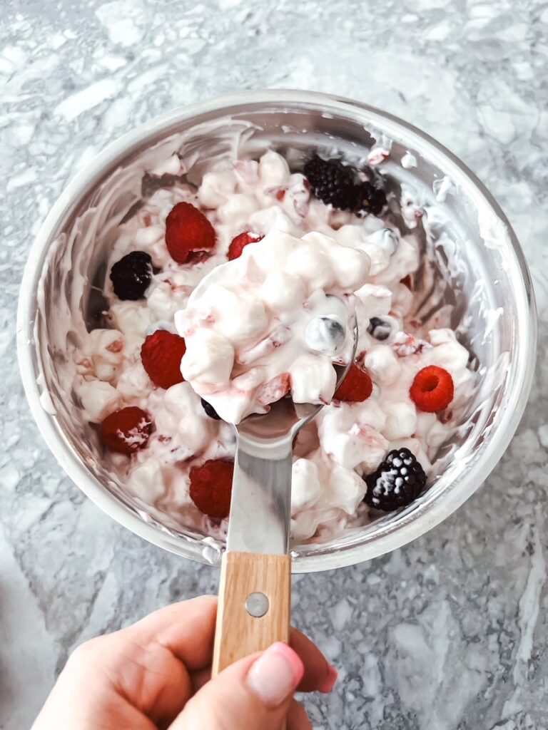 Red White & Blue Cheesecake Salad