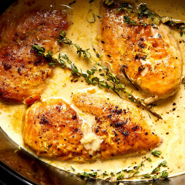 Slow cooker creamy lemon herb chicken