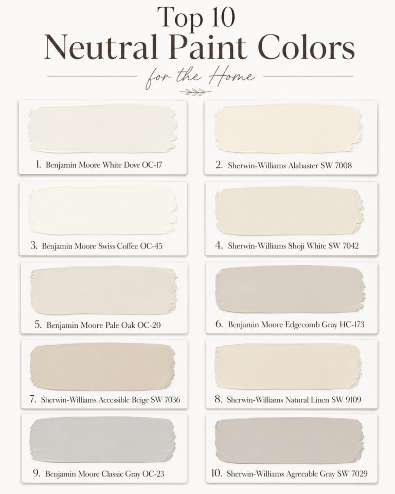 Top Ten Neutral Paint Colors